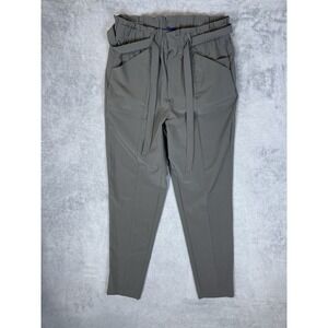 Modern Ambition Womens Pants Medium Gray Delightfully Technical Paperbag Belt